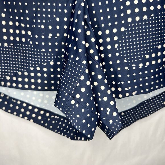 SPANX Patchwork Polka Dot 4" Sunshine Shorts Womens Size Large Navy Blue - Picture 7 of 12